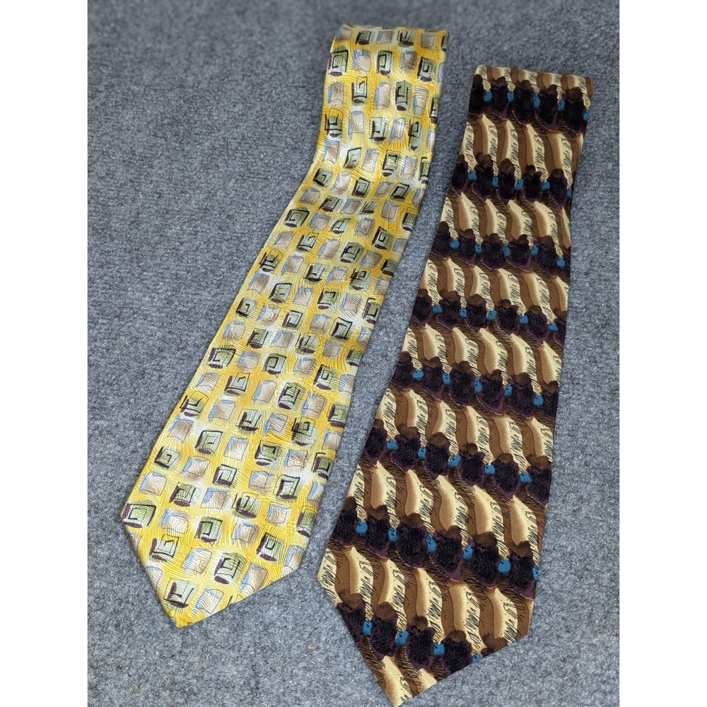 Lot Of 2 Jerry J. Garcia 100% Silk Neck Ties Nevsky 38th & Fine Etching 15th